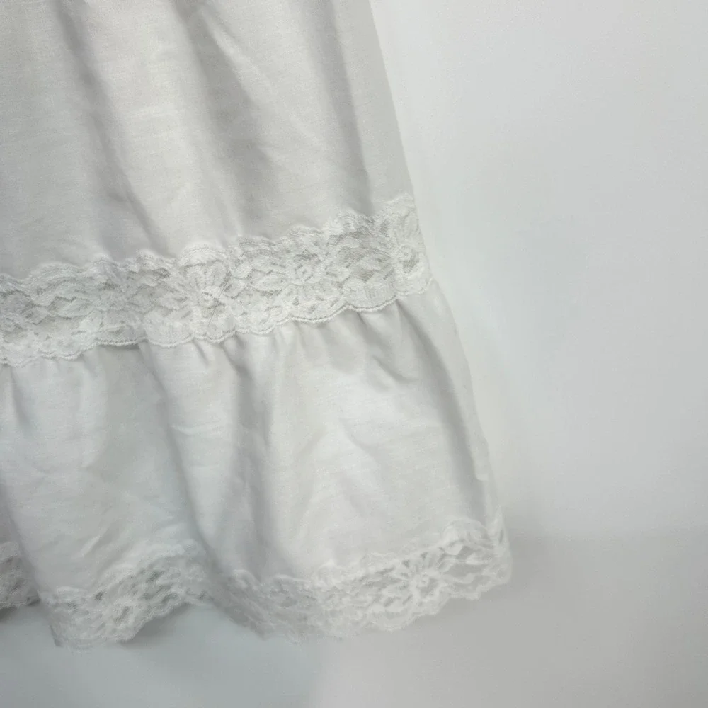Prairie White Lace Tiered Petticoat Half Slip Medium Cottagecore Fairycore